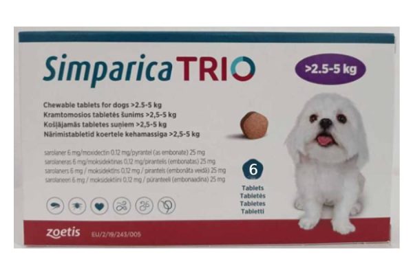 Simparica TRIO>2.5-5kg tablet | سامبريكا تريو> 2.5-5ك قرص